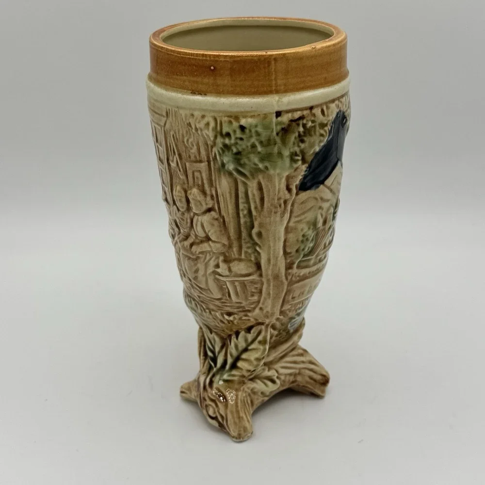 German Beer Stein Footed Ceramic Cornicopia Lieb und Lied Love and Song Japan 7